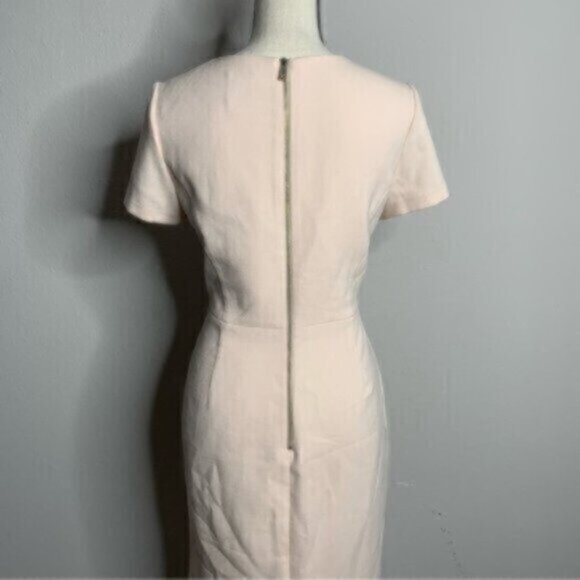 Vince Camuto Light Pink Short Sleeve Sheath Midi Dress Side Slit - Picture 14 of 14
